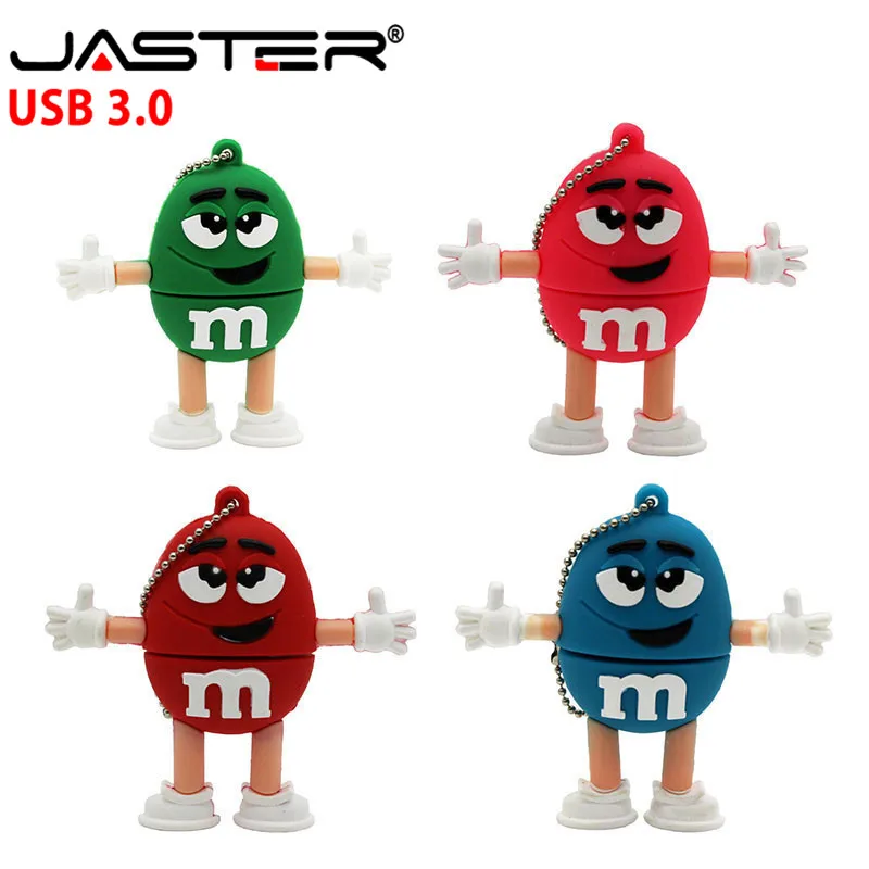 JASTER USB 3,0 милый мультяшный M& m's Chocolate M Bean 4 ГБ/8 ГБ/16 ГБ/32 ГБ/64 ГБ флеш-накопитель USB флешка карта памяти U диск