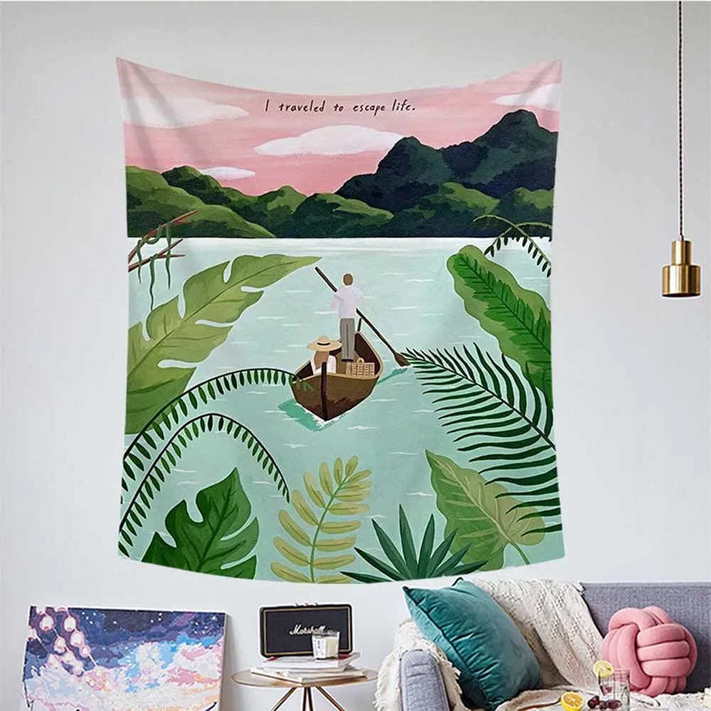 Настенный гобелен в уличном стиле с изображением милого кота декоративное