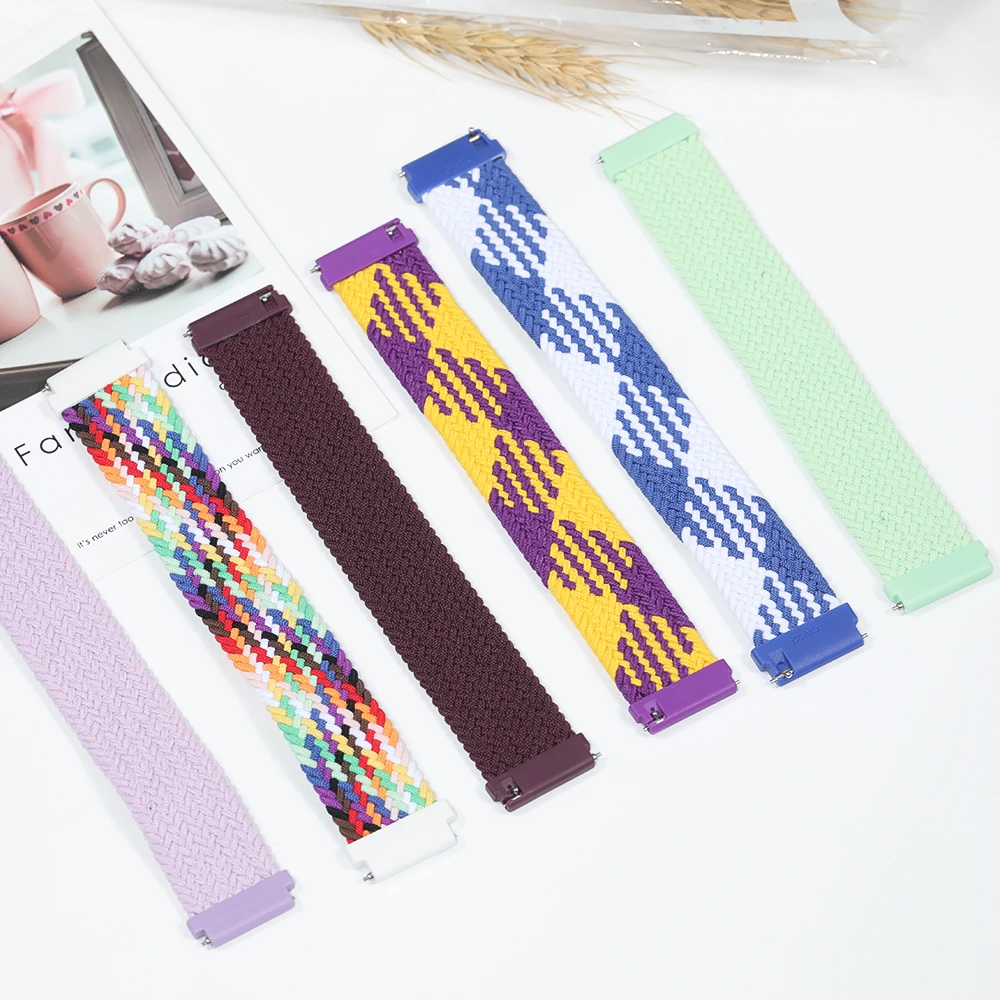 Braided Solo Loop band for Samsung Galaxy watch 5/4 44mm 40mm/4 classic 42 46mm Watchband 22 20mm correa Galaxy 5 pro 45mm strap