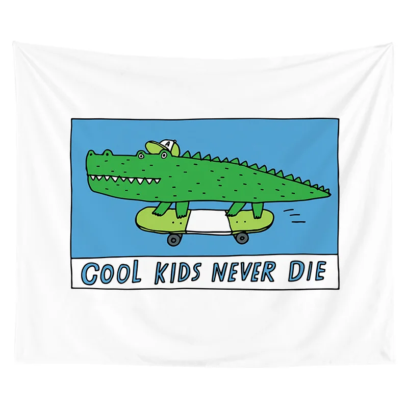 

Cool Kids Never Die Tapestry Wall Hanging Gossip Tapestries Hippie Wall Rugs Dorm Decor Blanket 95x73cm