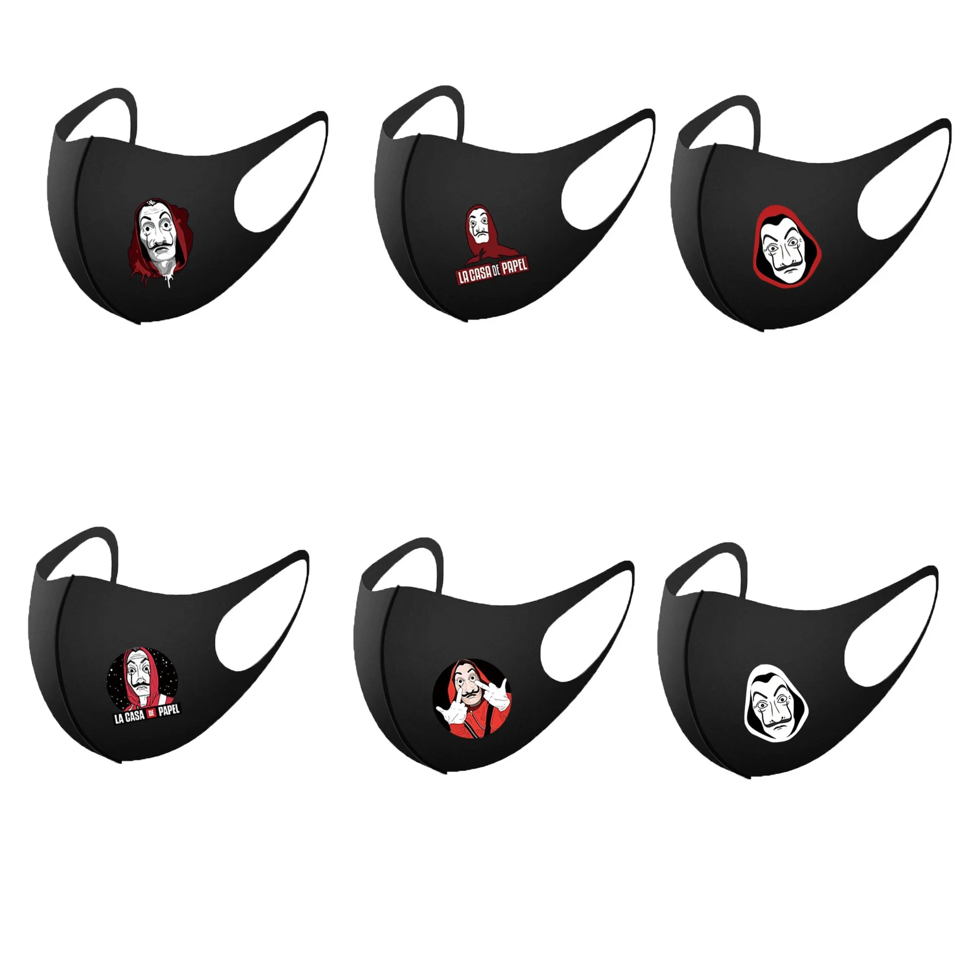 

Настраиваемая Пылезащитная моющаяся маска с надписью «La Casa De Papel» на Хэллоуин