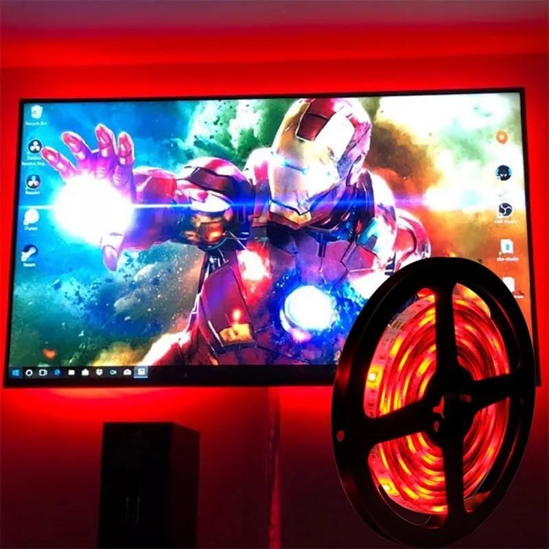 WPD LED Smart Remote Control Light String With RGB16 Color Adjustable Background Wall Bedroom Bathroom Waterproof | Светодиодная