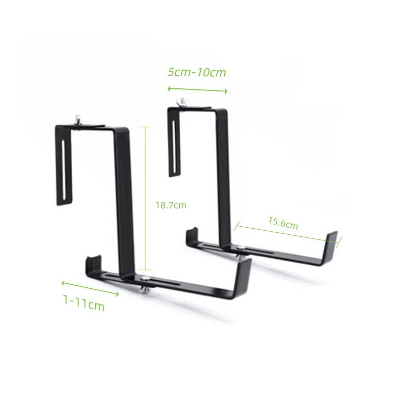 

1 Pair Hook Trough Plant Pot Hanging Hooks Rail Balcony Planter Holder Brackets Iron Hooks Height Adjustable Hook