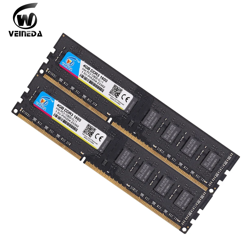 Память VEINEDA DDR3 2 гб 4 8 ddr3 ddr 3 1333 совместима с настольными компьютерами 1066 1600 DIMM