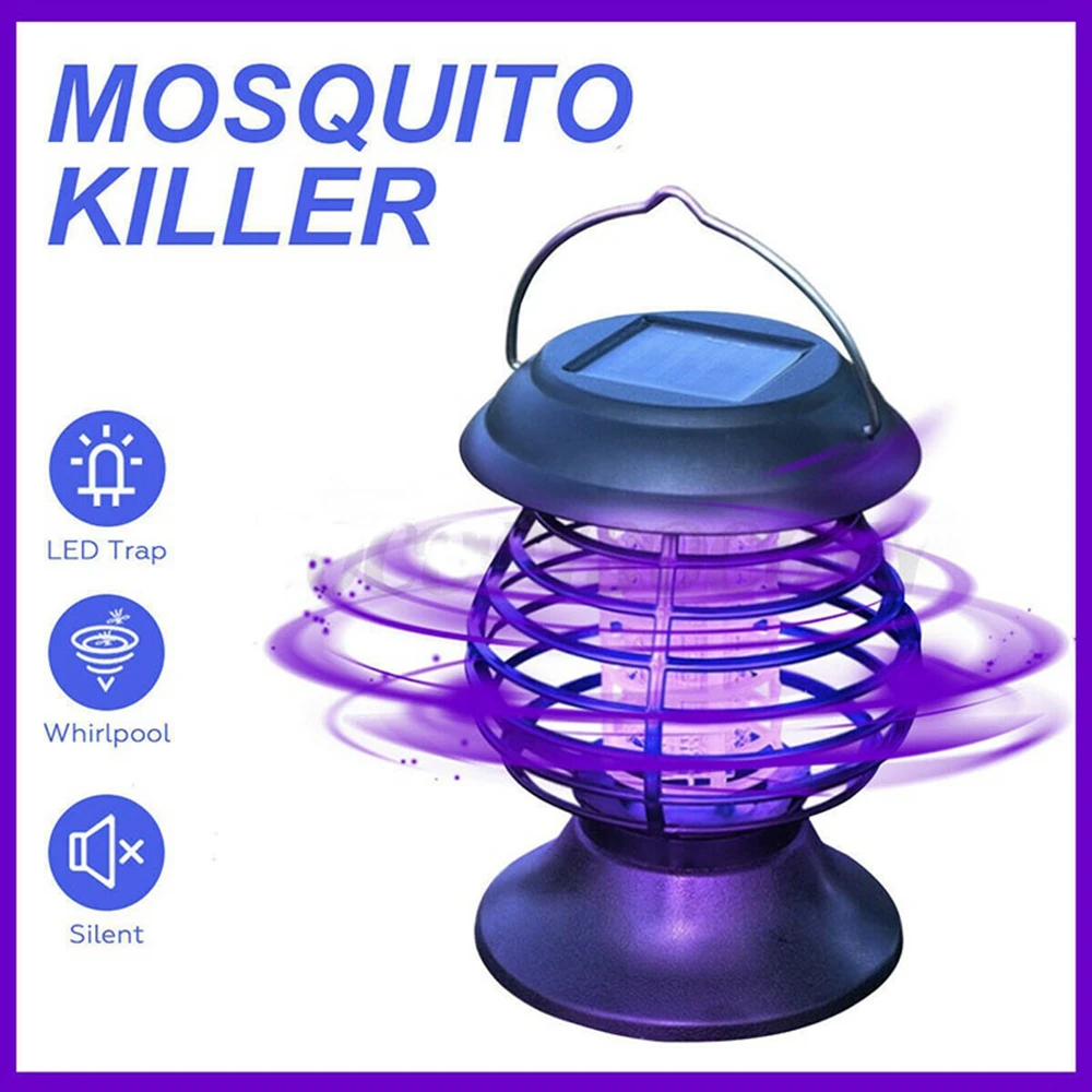 

Solar Powered UV Night Light USB Rechargeable LED Zapper Trap Pest Mosquito Killer Lamp Fly Bug for Indoor/Outdoor Camping