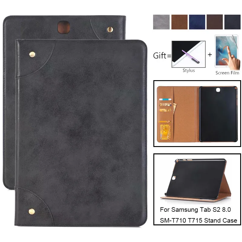 Умный кожаный чехол книжка с магнитной застежкой для Samsung Galaxy Tab S2 8 0 T715 T719N