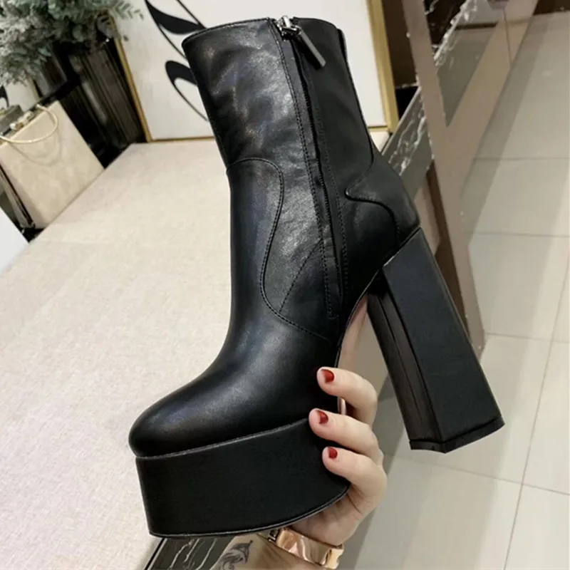 2019 г. высококачественные туфли лодочки на высоком каблуке и платформе с круглым