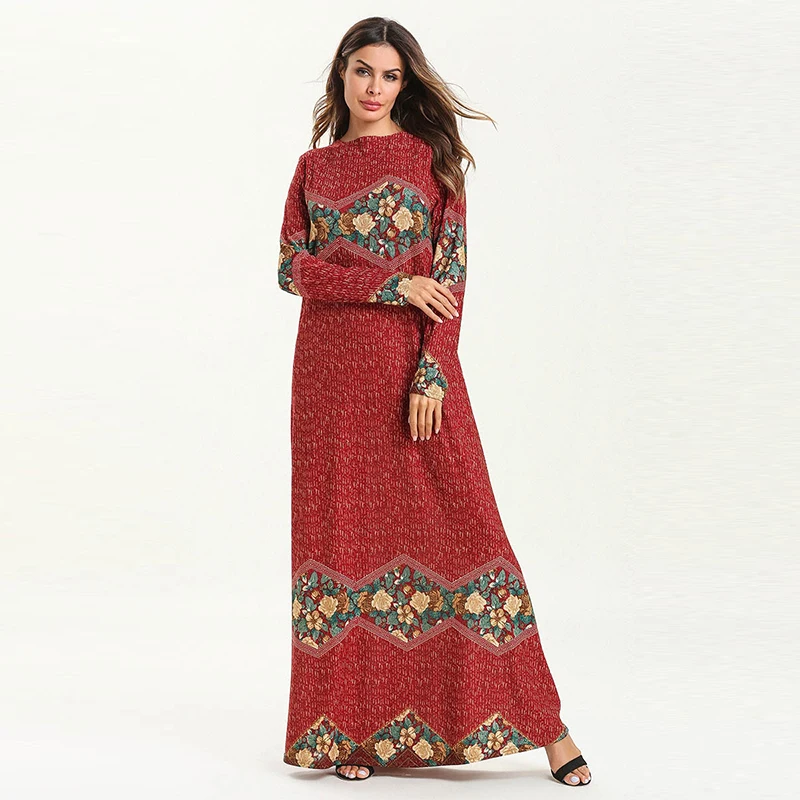 Новое мусульманское платье Ближний Восток арабское простое стильное принтом