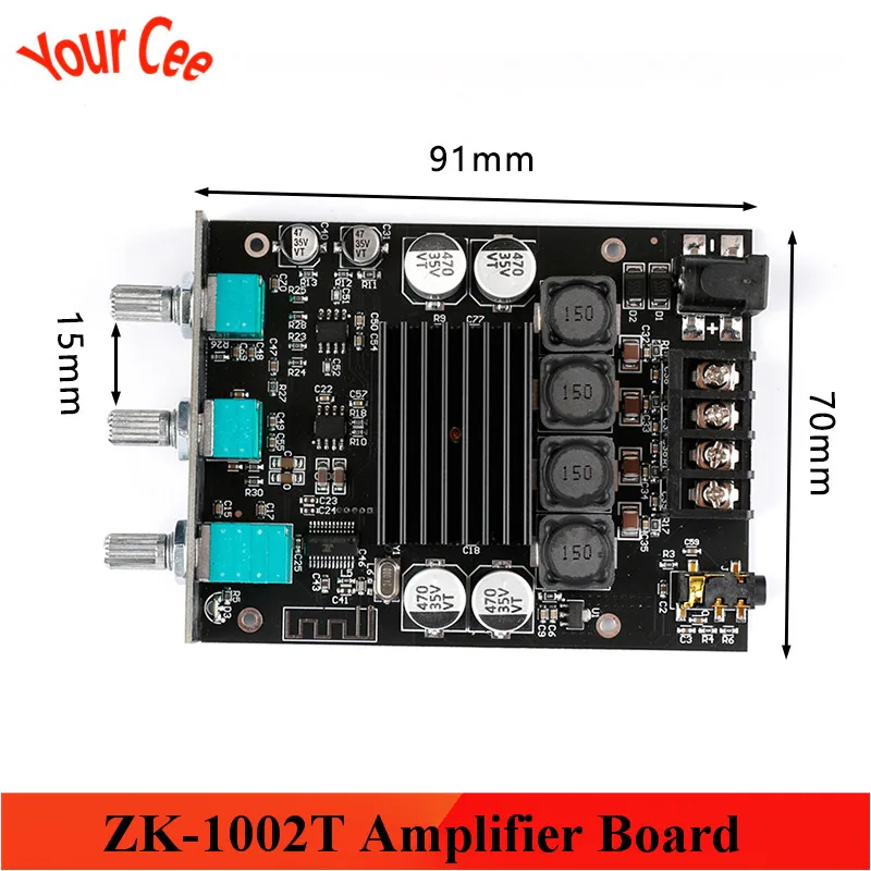 ZK 1002T TPA3116D2 Bluetooth совместимая 5 0 Плата усилителя сабвуфера 2 канала 100 Вт * плата