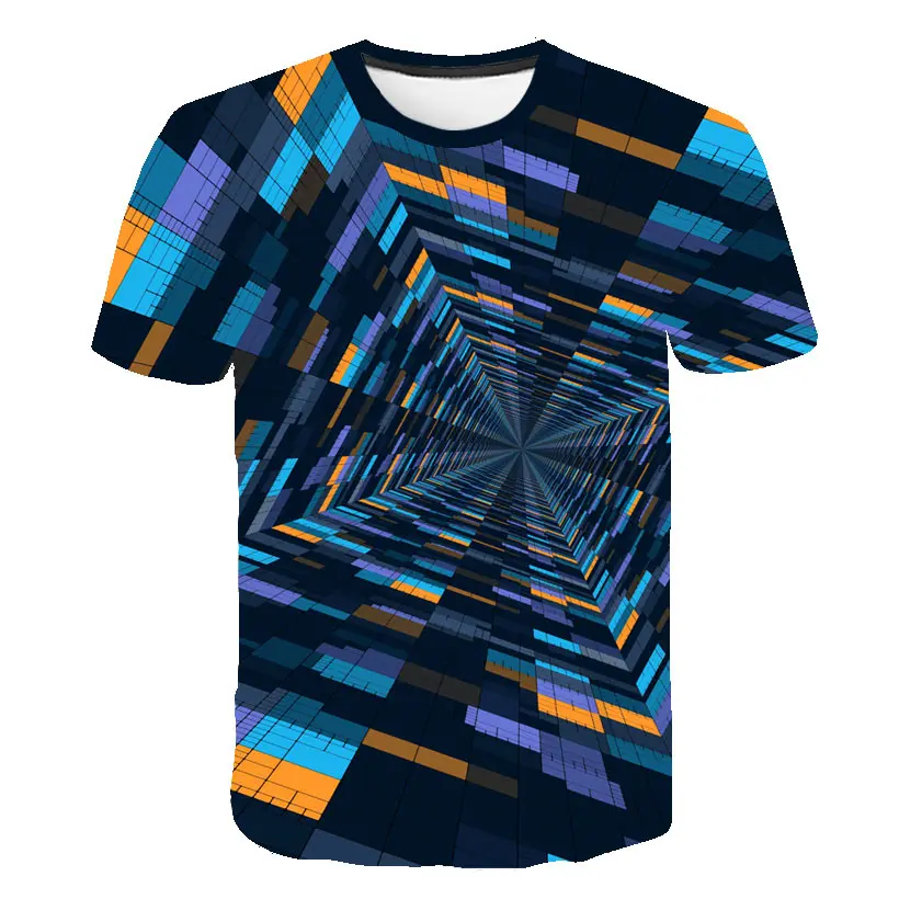 Короткая футболка с изображением черного тоннеля забавная Футболка