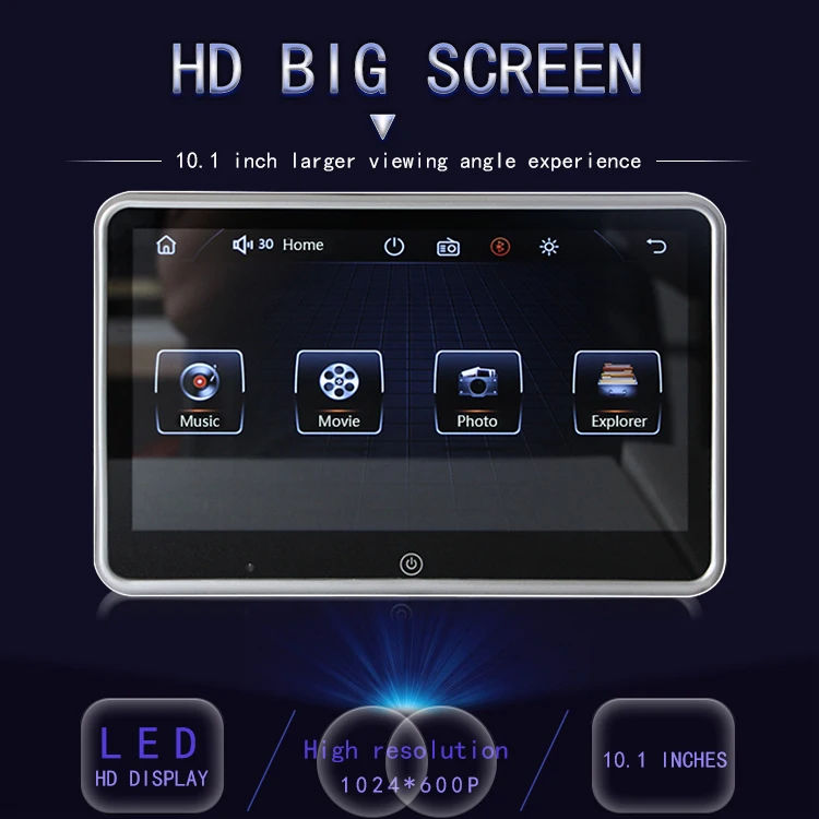 

10.1 Inch Car Headrest Player Fm Bluetooth Portable Press Screen Monitor For Car Kids