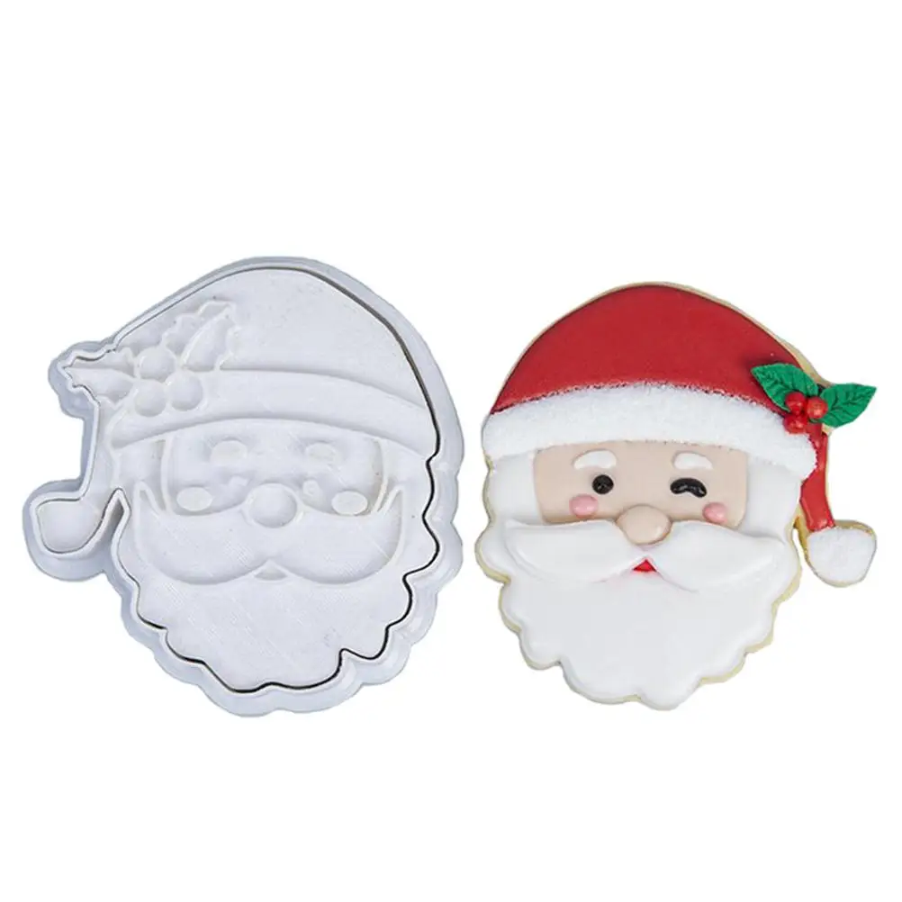 

3D Christmas Santa Claus Cookie Cutters Mold Biscuit Embossing Mould Dessert Baking Silicone Mold Tool