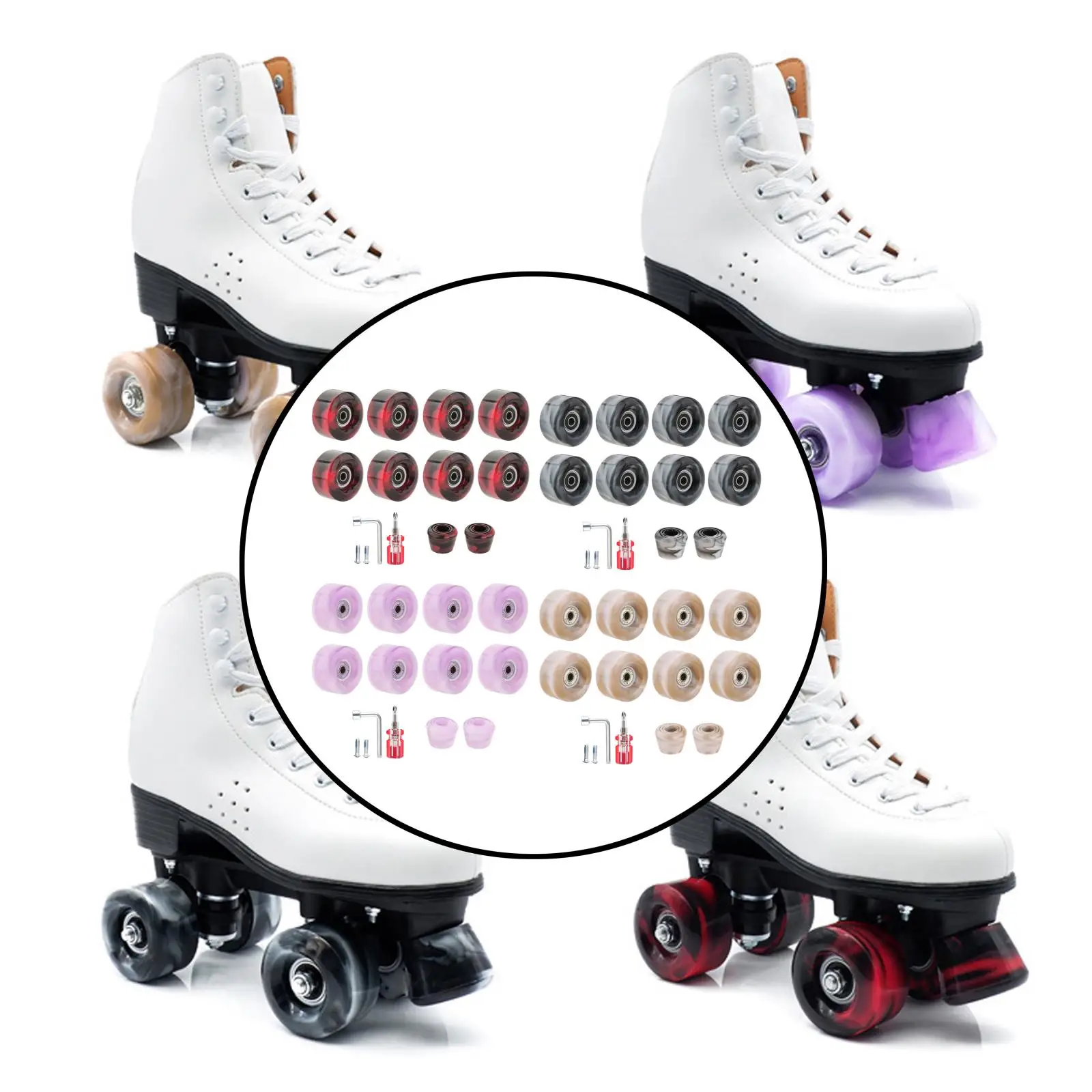 

Уличные колеса для роликовых коньков, 8 шт., 32X58 мм, четырехколесные роликовые коньки с подшипниками для двухрядного конька/скейтборда