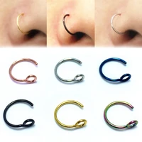 5pcslot 6 colors fake nose ring clip on nose ring faux nose ring fake piercings tragus earrings simple nose ring jewelry