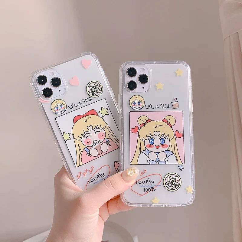

Sailor Moon summer Matcha tea cute Phone case For iPhone 11 Pro Max X Max Xr case silicone cover for coque iPhone 7 8 Plus case