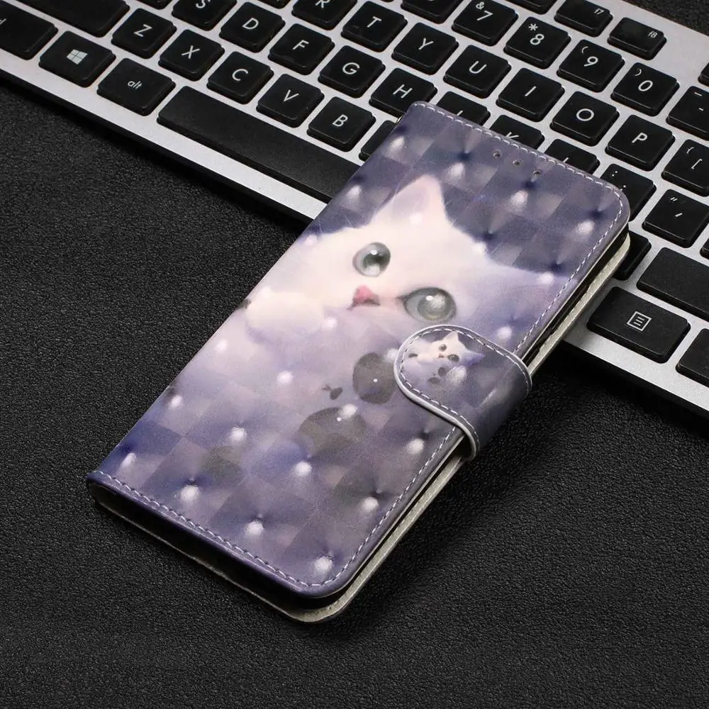 Роскошный кожаный чехол книжка с 3d рисунком для Google Pixel 3A XL кошелек отделениями