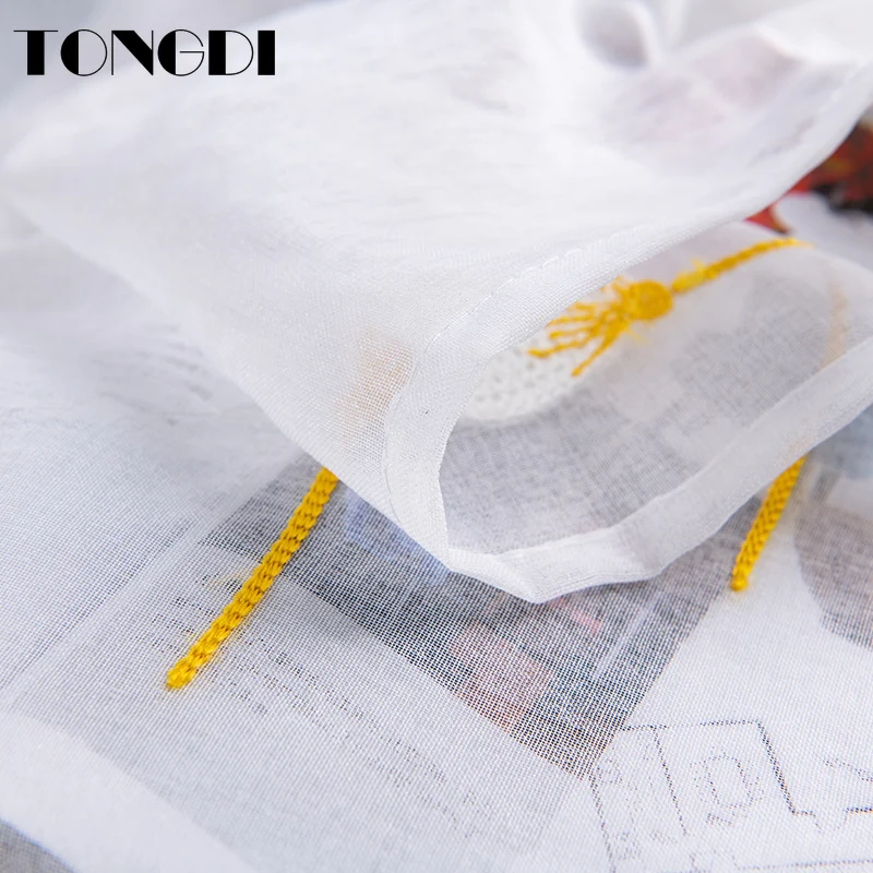 Домашние кухонные шторы TONGDI короткие ярусы элегантные белые тюлевые занавески с