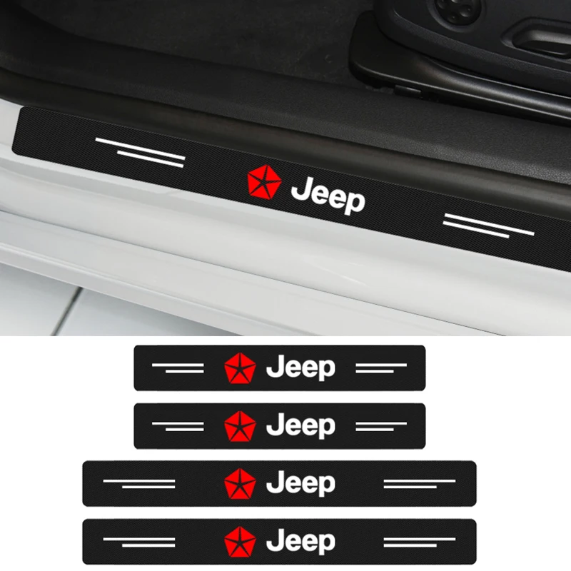 

4pcs Car Door Sill Guard Sticker Film Anti-stepping Stickers for Jeep Compass Renegade Cherokee Kl Patriot Wranglert Car-styling