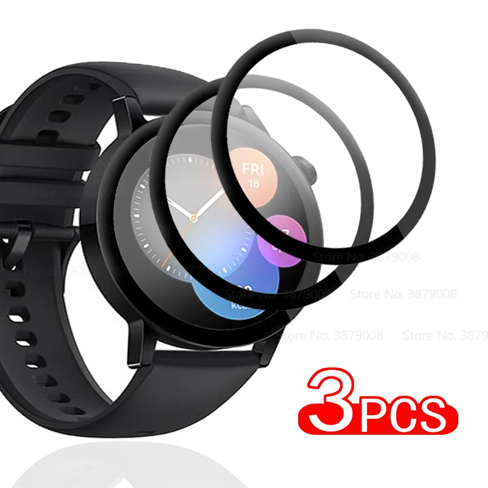 

9D Curved Edge Full Coverage Soft Protective Film Cover For Huawei Watch GT 3 42mm 46mm Smartwatch Screen Protector Glass