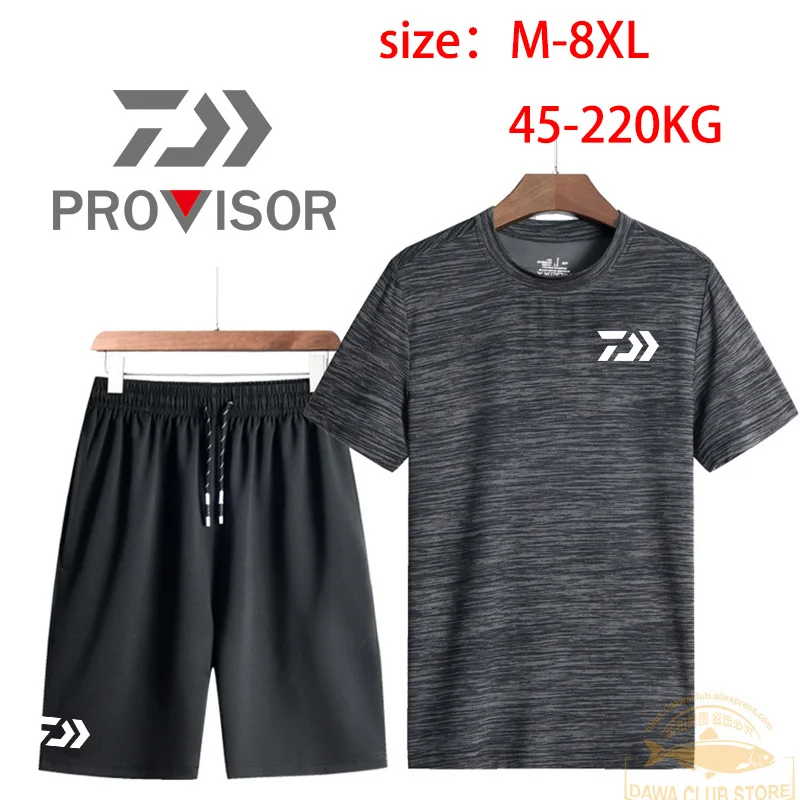 

Summer Large Size Fishing Clothes T-Shirt Icy Cold Quick Dry Sports Clothing Anti-uv Breathable Short Sleeve Suit Fishing Shorts