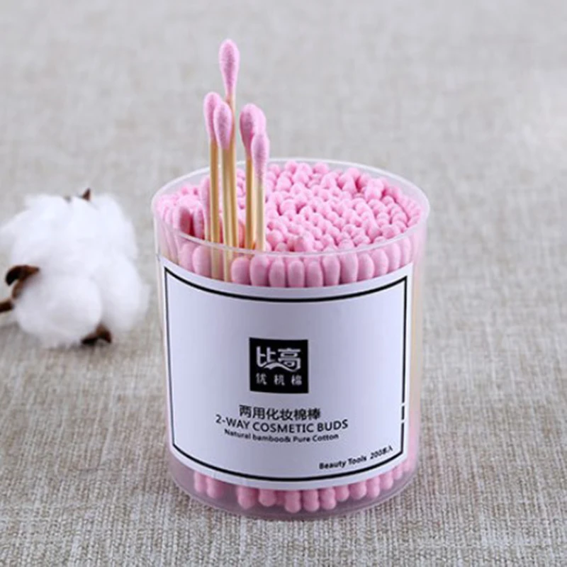 200 шт./кор. макияж ватный тампон с двойной головкой цвет одноразовая ватная | Дом и