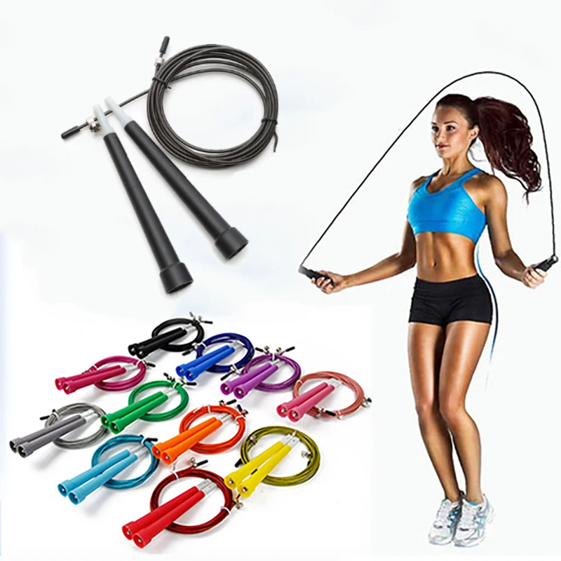 

Steel Wire Jump Rope 3mm Crossfit Tangle-Free Rapid Speed Skipping Rope For Tolerance Cardio Training And Fitness Home Exercise