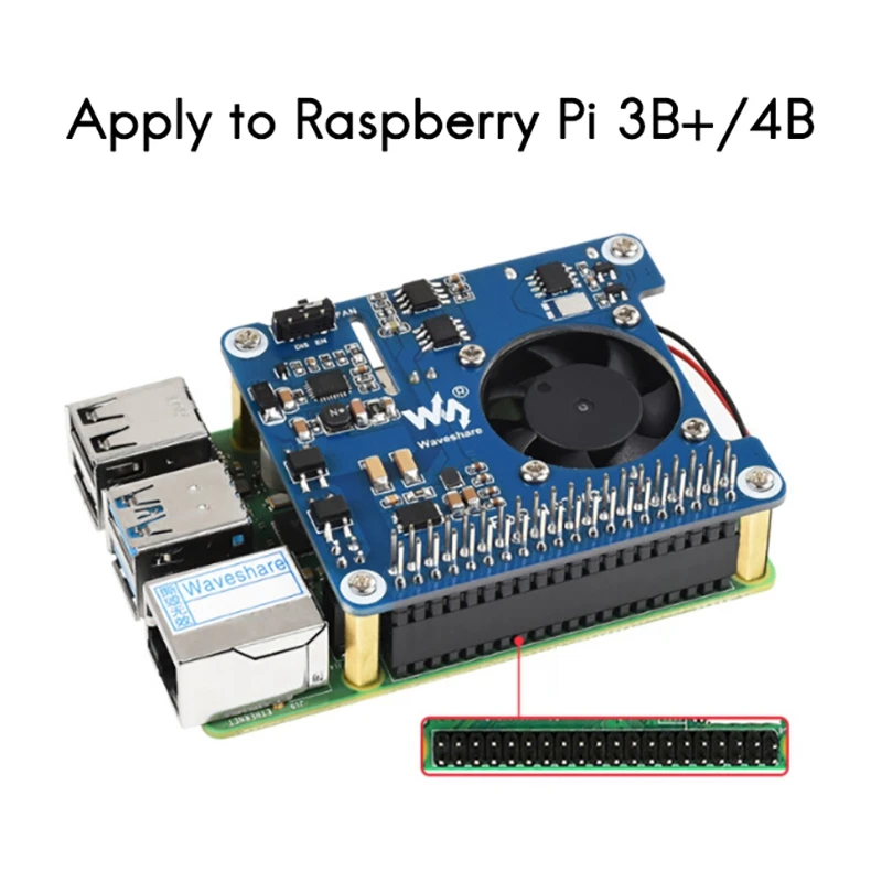 

Waveshare Expansion Board for Raspberry Pi 3B+/4B POE Power Supply Expansion Board Support 802.3Af/At Network Standard