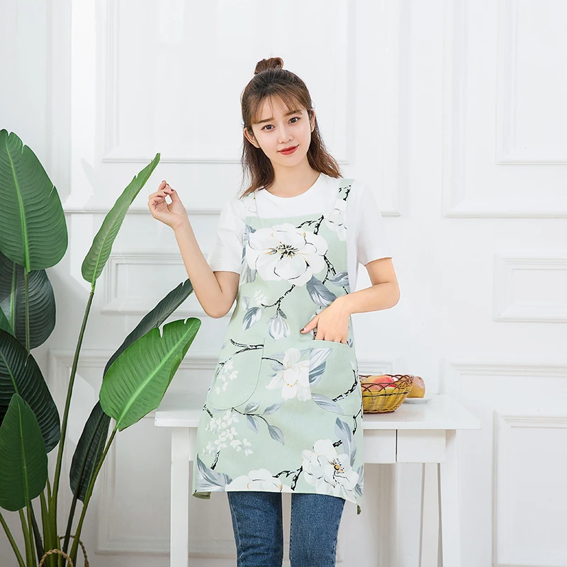 Небольшой свежий кухонный фартук для маникюра Кофейня комбинезон