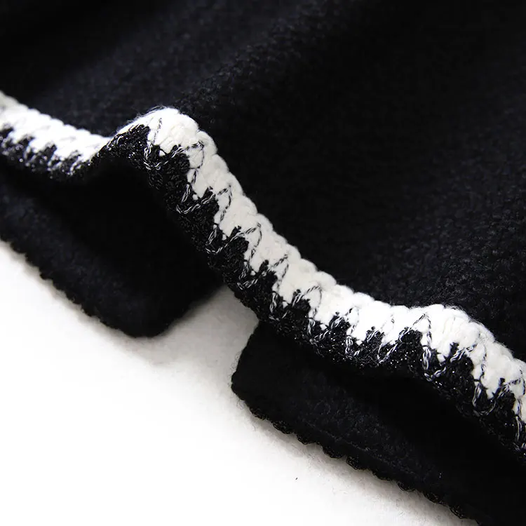 Женский офисный костюм из двух предметов элегантный твидовый пиджак контрастных