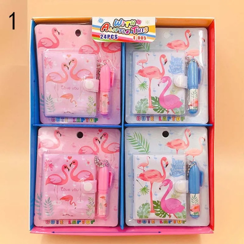 Flamingo 1 PCS 1 шт. Kawaii Единорог блокнот с фламинго и шариковая ручка набор милый прекрасный Канцелярский набор для детей Новинка подарки школьные принадлежности - Цвет: Flamingo 1 PCS