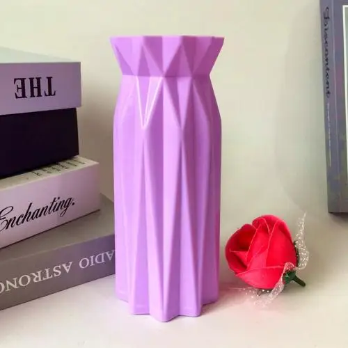 Light Purple Скандинавский минимализм цветочный горшок геометрический оригами вазы цветы вазы для дома компоновка растений горшок ваза для украшения интерьера - Цвет: Light Purple