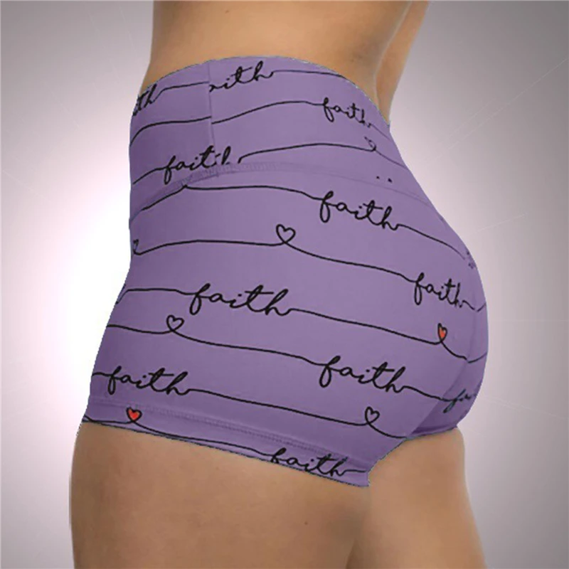 

Summer Women Casual Shorts High Waist Letter Heart Printed 2021 New Ladies Skinny Beach Fashion Shorts