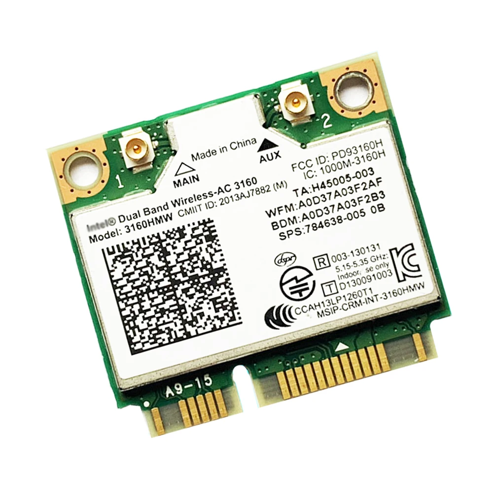 Mini PCI-e Wi-Fi Беспроводной bluetooth карта для ноутбука Dual Band 2 4 ГГц 5 Intel 3160 3160HMW 802.11ac AC +