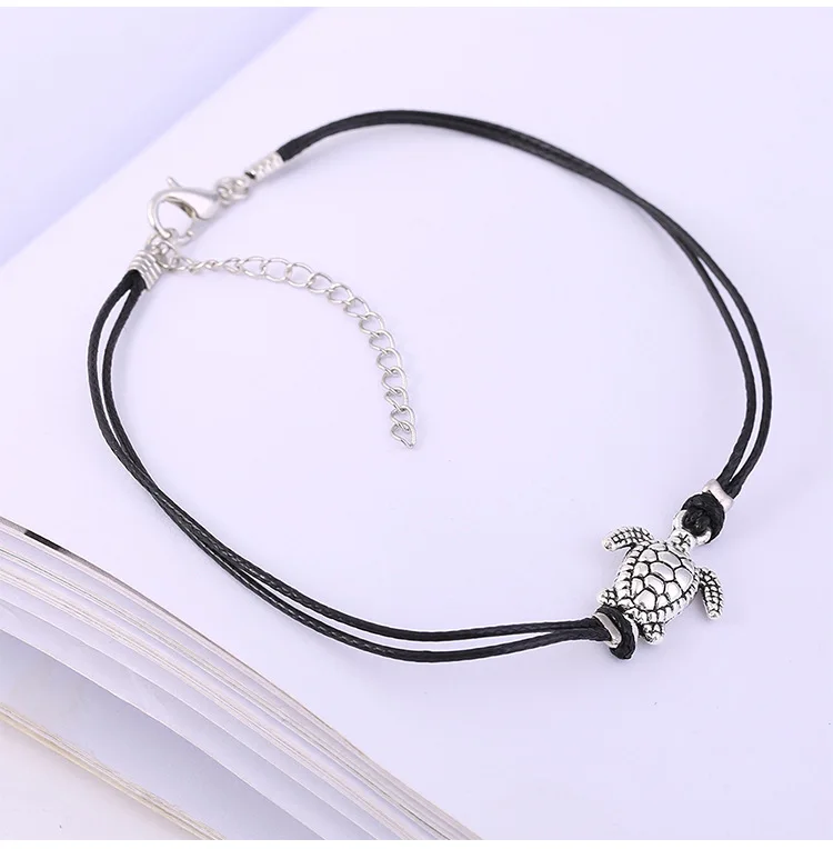 

European and American fashion new turtle foot chain female European and American popular wax line turtle foot decoration manufac