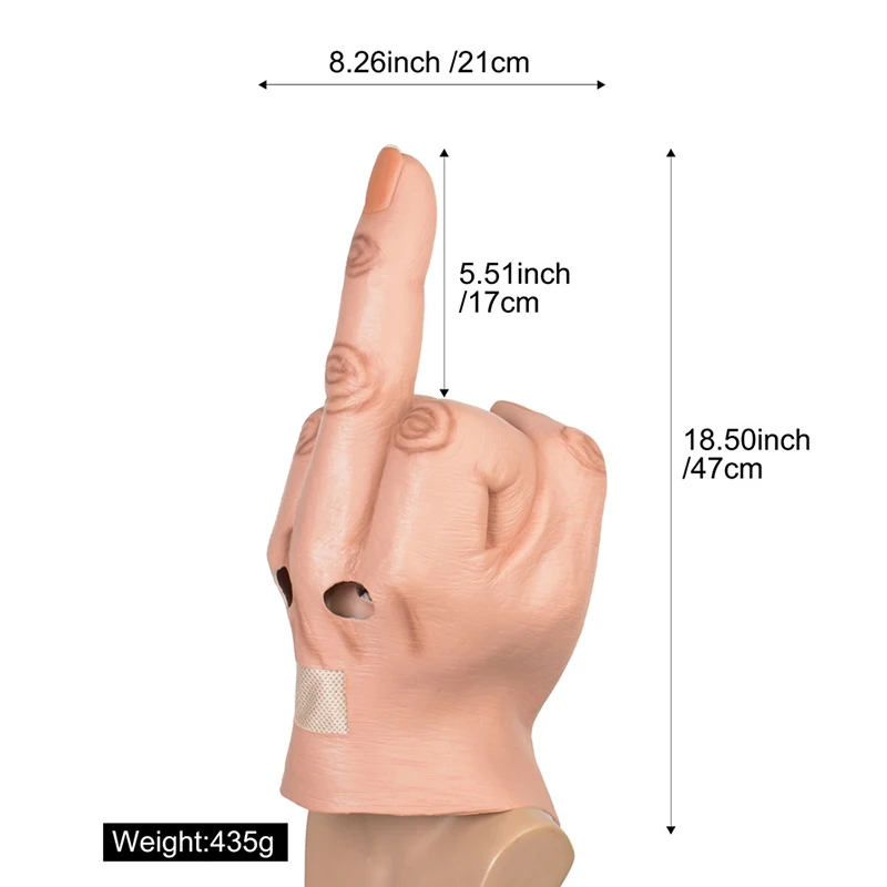 Вертикальная маска среднего пальца из дышащего латекса для Хэллоуина, косплея и карнавала - реквизит для костюма. (Прим. перев.: в оригинале название имеет опечатки и грамматические ошибки)