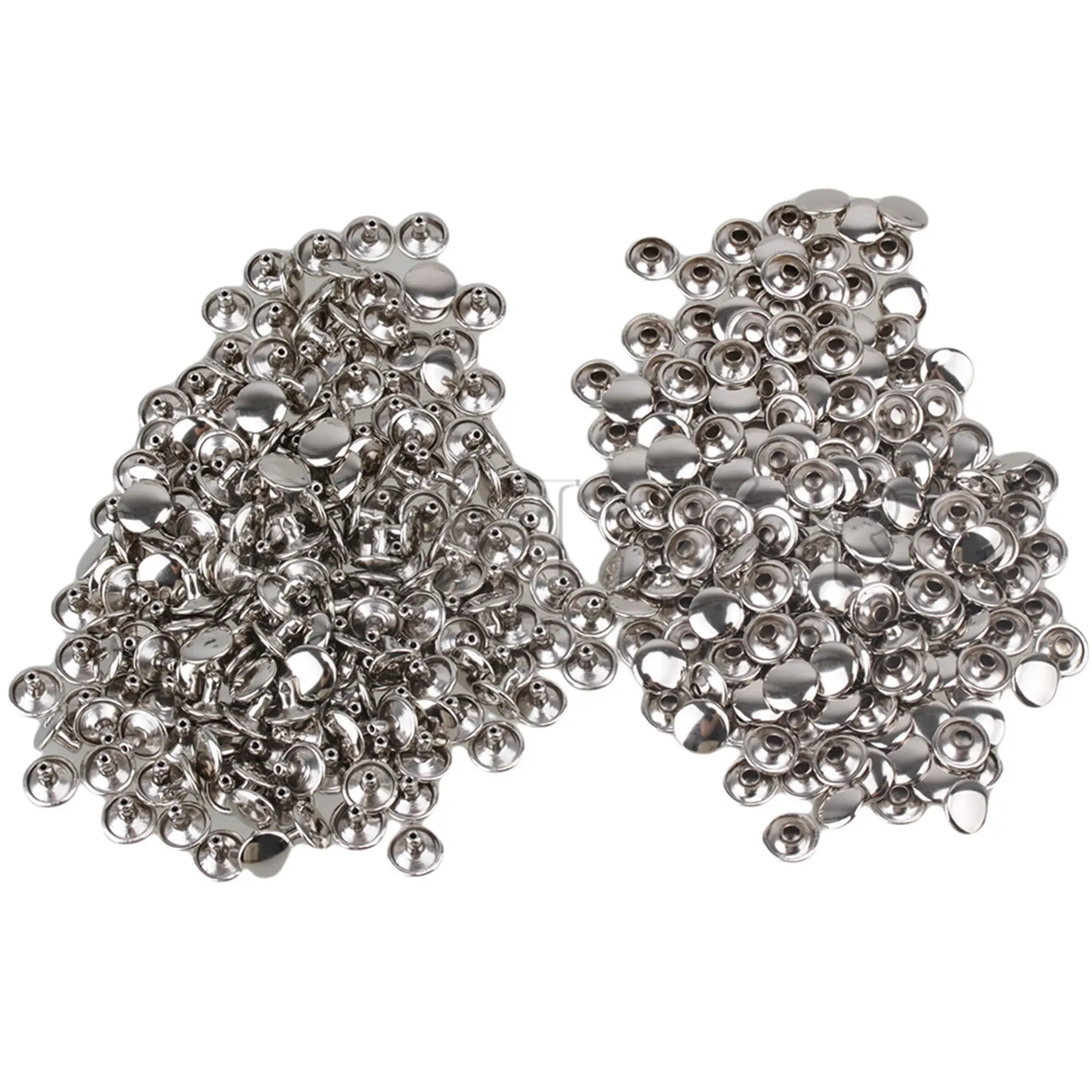 BQLZR 200 шт. серебряные двухсторонние плоские круглые быстрые заклепки 10x6 мм/8x8 мм для рукоделия
