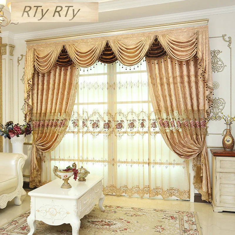 Афина чистый Корейский сад шениль вышивка европейский стиль роскошные занавески