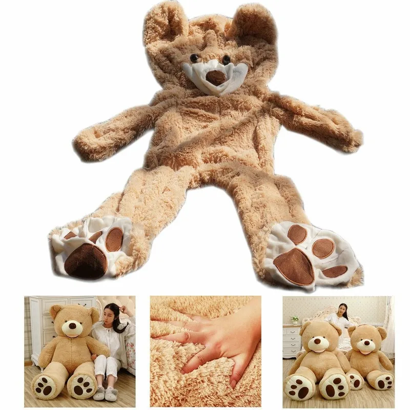 

160Cm Giant Big Teddy Bear Plush Soft Toy Doll Shell Cover Zipper 63'' No Cotton Stuffed Animals Plush Doll