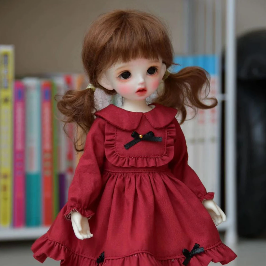 

Tutu Dress Clothes Set For 1/4 BJD Dolls - Claret No Doll