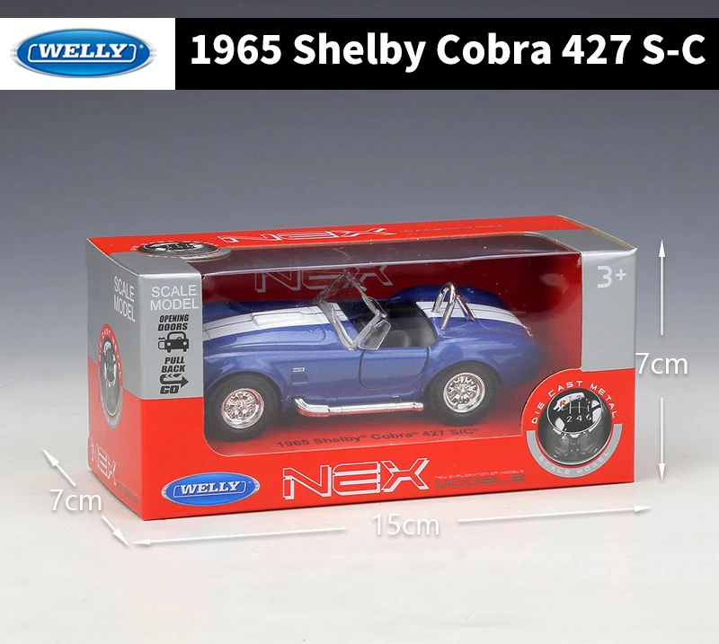 WELLY литая модель автомобиля 1:36 классический автомобиль 1965 Shelby Cobra 427 S C Модель