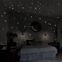 wall stickers kid bedroom room decoration glow in the night round dot dark star stickers luminous vinyl wall stickers
