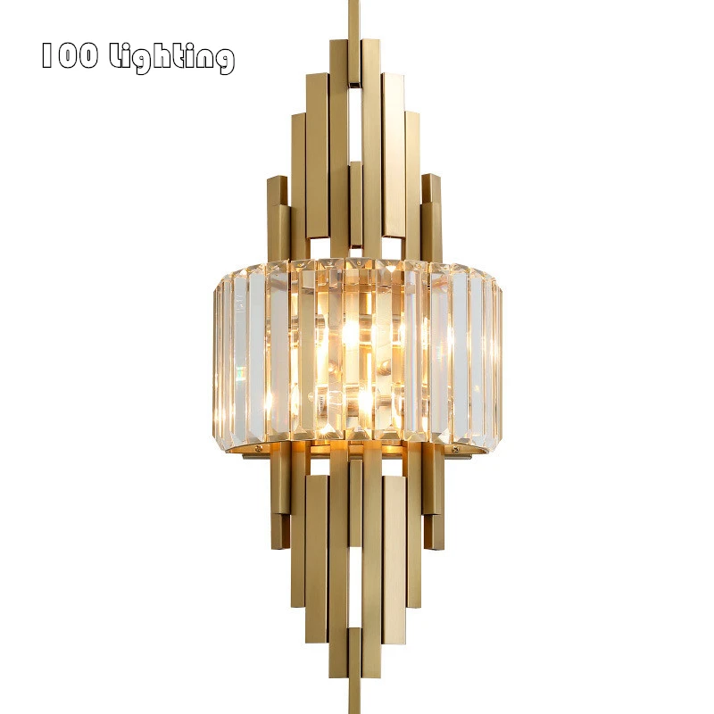 

Clear Crystal LED Wall Lamp Matte Gold Livingroom Bedroom Dining Room Wall Sconces E14 Bulb 110-240V Loft Deco Nordic Lighting