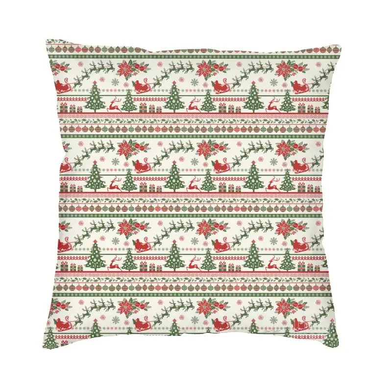 

Merry Christmas Snowflake Cushion Cover 40x40cm Vinyage Xmas Folklore Soft Cute Throw Pillow Case Decor Home