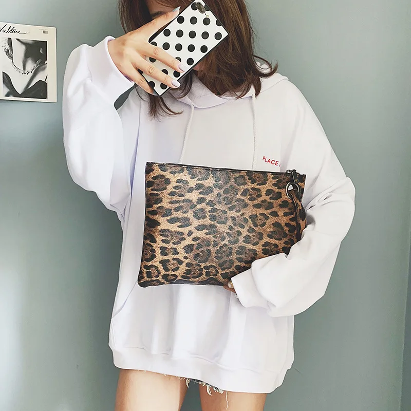 

New Bag Women's Bag Fashion Handbag PU Clutch Bag Leopard Printed Handbag Ladies Clutch Girl's Square Bag Women's Bag