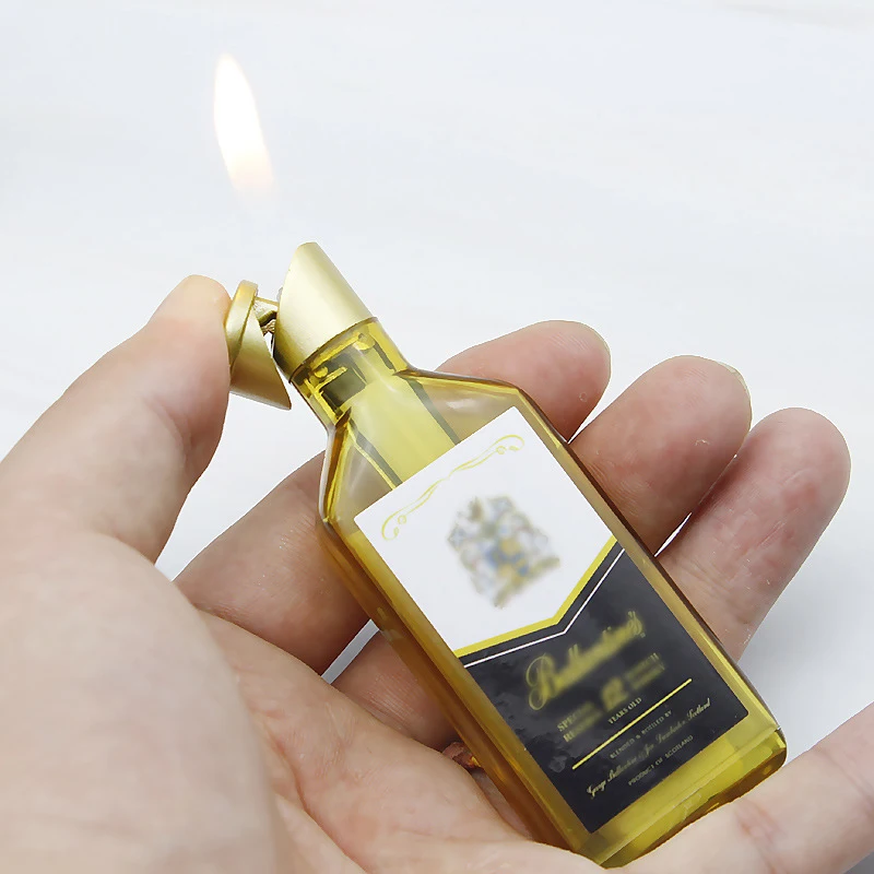 Винная бутылка Зажигалка Креативный пламня факел бутан Зажигалки газовая