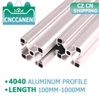 CZ CN доставка 2 шт 4040 алюминиевый профиль экструзии 100 мм-1000 мм длина Европейский стандарт анодированный Для CNC 3D принтер части DIY