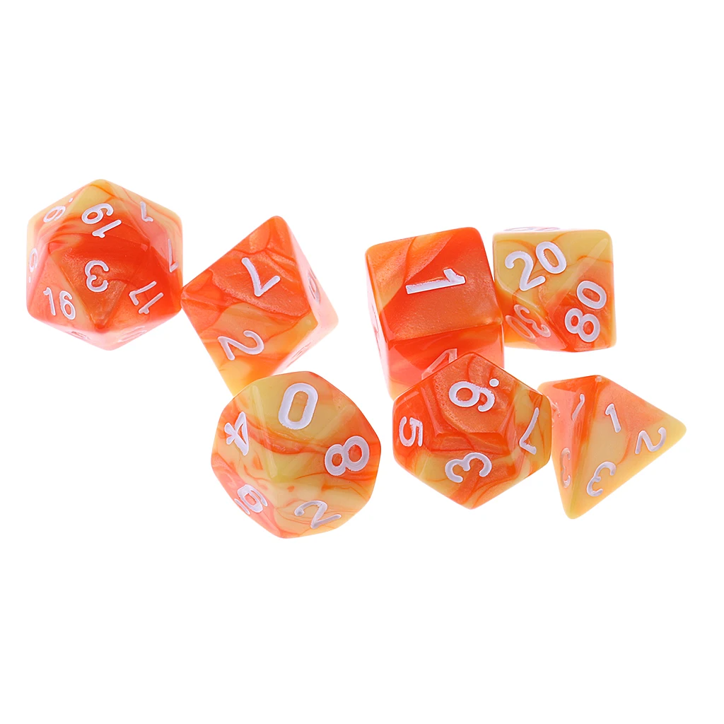 7 шт. двусторонние игральные кубики D4 D6 D8 D10 D12 D20|Кубики| |