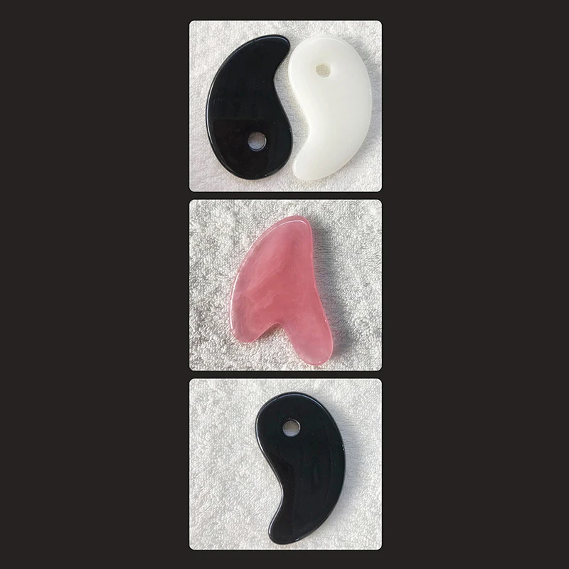 

Natural Jade Guasha Scraping Massage Scraper Face Massager Board Quartz Facial Eye Care