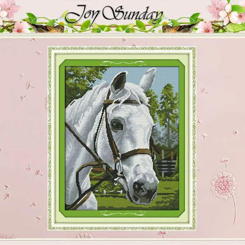 

White Horse animals counted Cross Stitch 11CT 14CT Cross Stitch Sets wholesale Chinese Cross-stitch Kits Embroidery Needlework