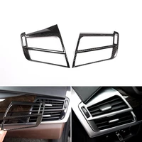 2pcs car styling carbon fiber texture interior side air condition air vent outlet frame cover trim for bmw x5 x6 f15 f16
